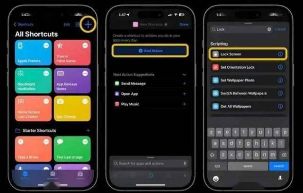 井研苹果14锁屏维修店分享iPhone14升级iOS16.4后如何创建锁屏快捷方式 